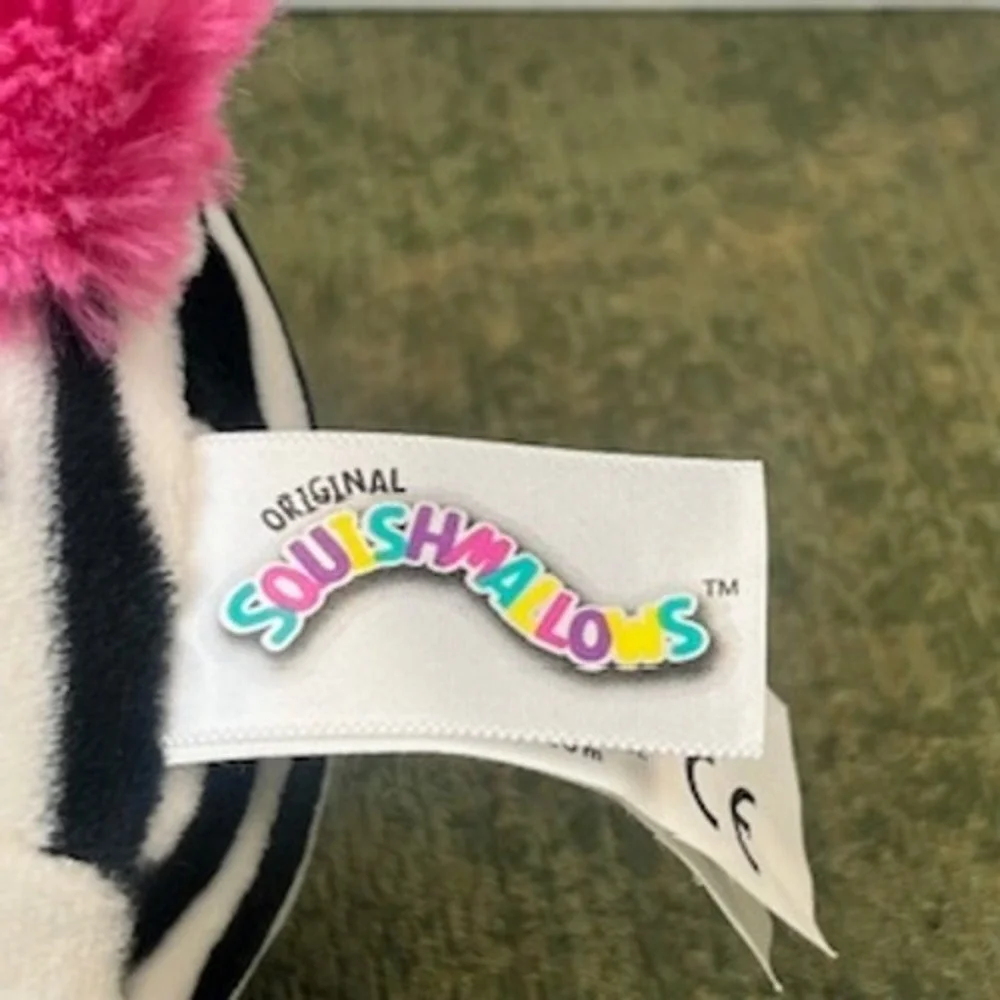Squishmallows Zebra Plush Black White Pink Tracy 8 Inch‎ Stuffed Animal Toy